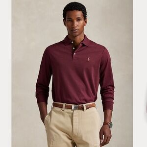 100% Soft-Cotton Long Sleve Polo